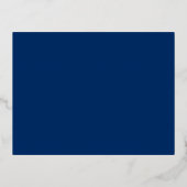 Minimal Navy Blue Modern Wedding Folie behuizing Folie Uitnodiging Briefkaart (Achterkant)