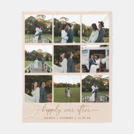 Minimal Neutral 9 Fotocollage Wedding Fleece Deken