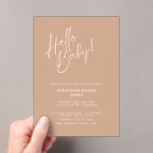 Minimal Neutral  Baby Shower Acrylic Invitation (In situ (ordinateur de poche))