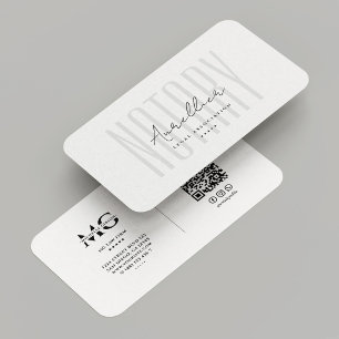 Minimal Notary Public Legal Elegant White Modern Visitekaartje