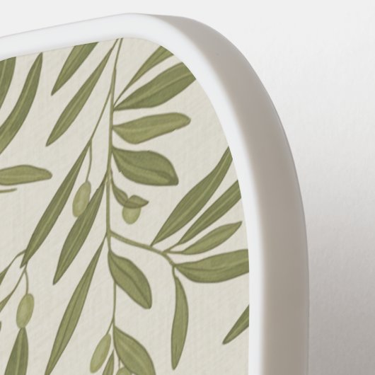 Minimal Olive Branch Pattern Pickleball Paddle (Links Detail)