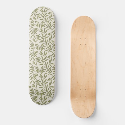 Minimal Olive Branch Pattern Skateboard (Voorkant)