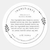 Minimal Olive Branch Wreath Ingredients Label (Voorkant)
