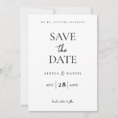 Minimal One Photo Modern QR code wedding website Save The Date (Voorkant)