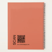 Minimal Orange Black Logo Motto Fitness Workout Planner (Achterkant)