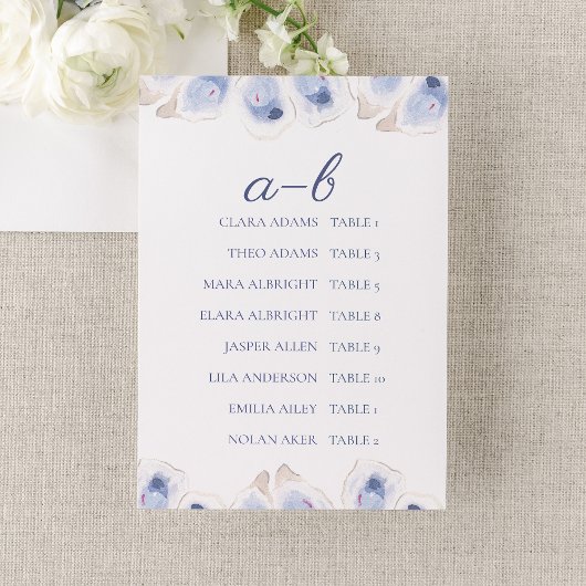 Minimal Oyster Wedding Seating Chart Card Kaart