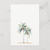 Minimal Palm Trees Tropical Wedding Details Informatiekaartje (Achterkant)