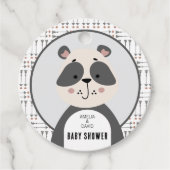 Minimal Panda Arrow Neutral Baby Shower Bedankjes Labels (Voorkant)