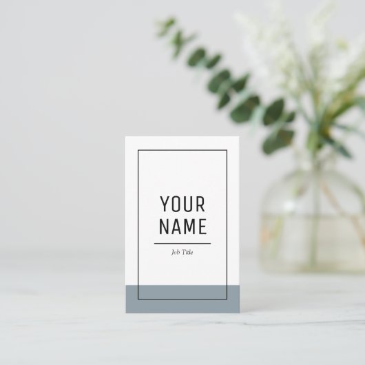 Minimal Pastel Blue Border modern en eenvoudig Visitekaartje (Staand voorkant)