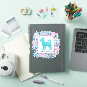 Minimal Pastel blue chihuahua Silhouette sticker (Couverture iPad)