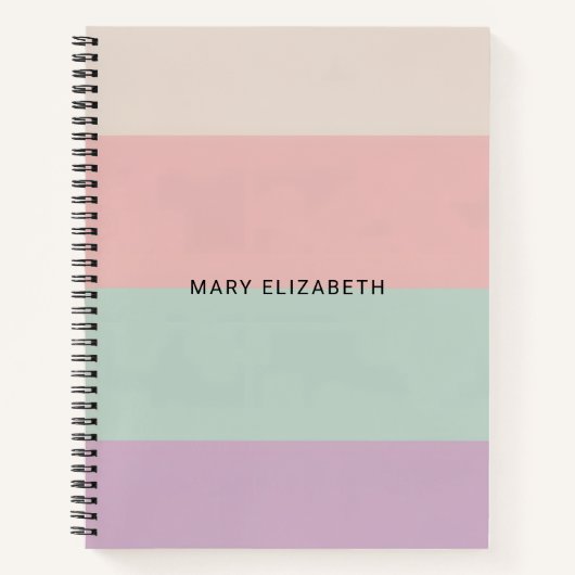 Minimal Pastel Color Block Personalized Notebook Notitieboek (Voorkant)