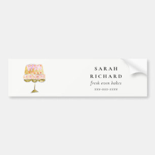 Minimal Pastel Kleurrijke Waterverf Cake Bakkerij Bumpersticker