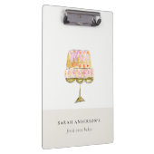 Minimal Pastel Kleurrijke Waterverf Cake Bakkerij Klembord (Rechts)