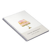Minimal Pastel Kleurrijke Waterverf Cake Bakkerij Notitieboek (Rechterzijde)