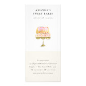 Minimal Pastel Kleurrijke Waterverf Cake Bakkerij Reclamekaart (Voorkant)