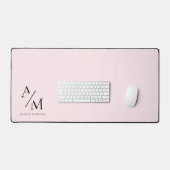 Minimal Pastel rose initial et personnalisé (Clavier et souris)