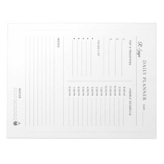 Minimal Pastel white and black Daily Planner Notitieblok