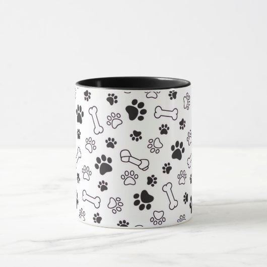 Minimal Paw & Bones Pattern Mug (Centre)