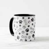 Minimal Paw & Bones Pattern Mug (Devant gauche)