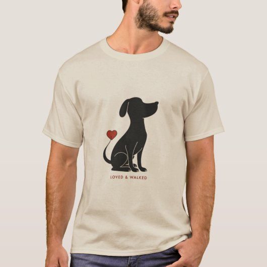 Minimal Pawline Design - Dog Lover Graphic T-shirt (Voorkant)
