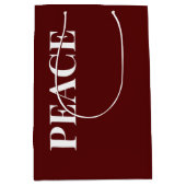 Minimal PEACE | Deep Red Holiday Medium Cadeauzakje (Voorkant)
