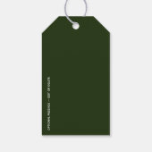 Minimal PEACE | Forest Green Holiday Cadeaulabel (Achterkant)