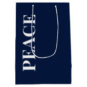 Minimal PEACE | Navy Blue Holiday Medium Cadeauzakje (Achterkant)