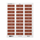 Minimal PEACE | Terracotta Holiday Address Label (Full Sheet)