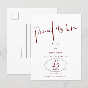 Minimal Pencil is een script uit de Bourgogne Save Aankondigingskaart