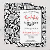 Minimal Pensioen Party Zwart Rood Kaart (Voorkant / Achterkant)