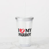 Minimal Personalized Parrot Lover Quote Typography Acryl Drinkbeker (Voorkant)