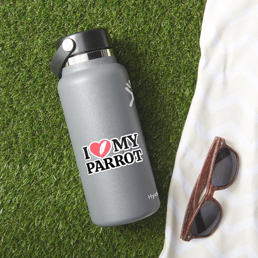 Minimal Personalized Parrot Lover Quote Typography Sticker (HydroFlask Insitu)