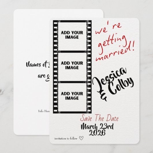 Minimal Photo Save the Date Custom Modern (Devant / Derrière)