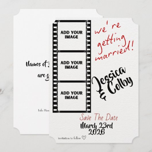 Minimal Photo Save the Date Custom Modern (Devant / Derrière)