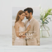 Minimal Photo Wedding Elegant Modern Kaart (Staand voorkant)