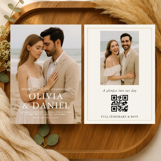 Minimal Photo Wedding Elegant Modern Kaart