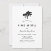 Minimal Piano White Recital Invitation (Devant)