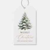 Minimal Pine Tree Christmas Card Cadeaulabel (Voorkant)