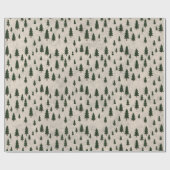 Minimal Pine Trees Pattern Wrapping Paper Cadeaupapier (Vlak)