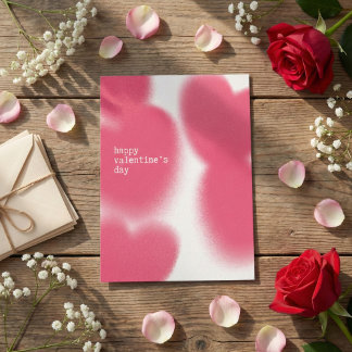 Minimal Pink Abstract Happy Valentine’s Day Briefkaart