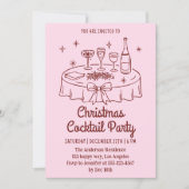 Minimal Pink Christmas Cocktail Party Invitation (Devant)