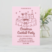 Minimal Pink Christmas Cocktail Party Invitation (Debout devant)