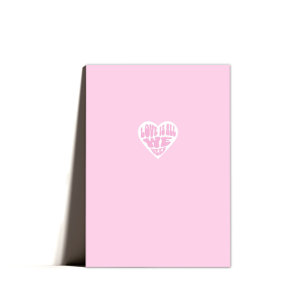 Minimal Pink Heart Love Valentijnsdag Feestdagen Kaart