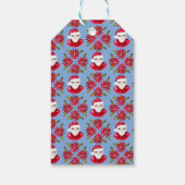 Minimal Poinsettia Blue Santa Vrolijk Kerstfeest Cadeaulabel (Achterkant)