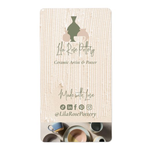 Minimal Pottery Ceramic Logo Business Box Wrap Etiket (Voorkant)