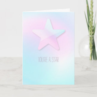 Minimal Pretty Custom Message Star Pastel Rainbow Kaart