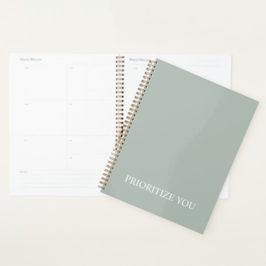 Minimal Prioritize You Quote Ash Colour Planner (Display)
