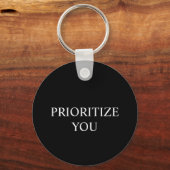 Minimal Prioritize You Quote black colour Sleutelhanger (Voorkant)