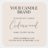 Minimal professional candle product label (Voorkant)