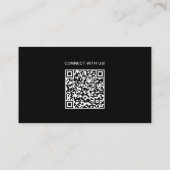 Minimal Professional Custom Logo QR Code Black Visitekaartje (Achterkant)